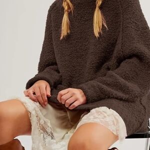 Over Sized Cozy Brown Fleece Sweater